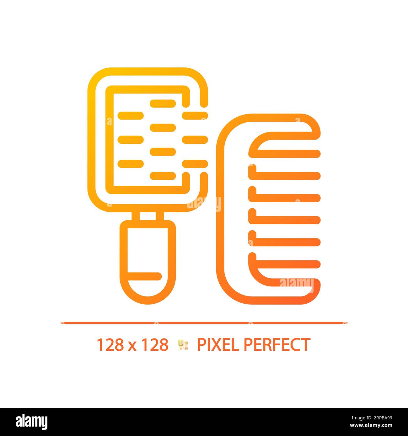 2D hairbrushes thin linear gradient icon Stock Vector