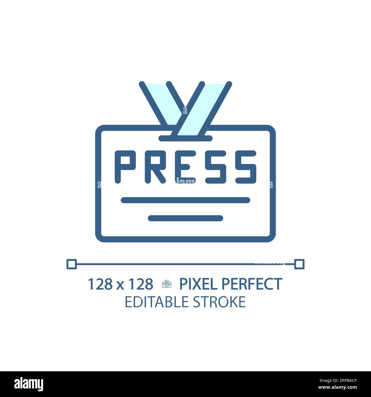2D customizable thin linear blue press ID card icon Stock Vector Image ...