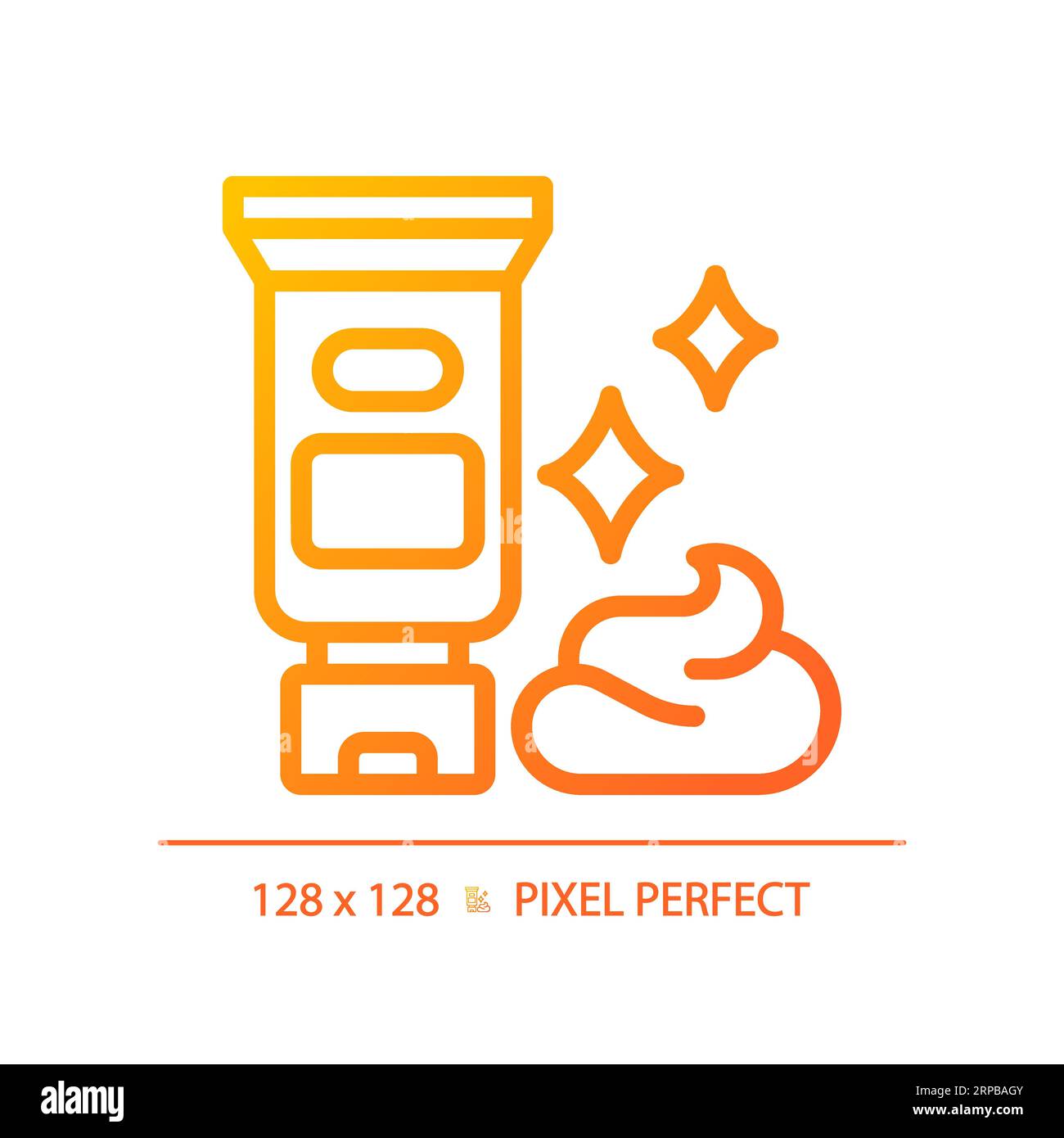 2D hair cream thin linear gradient icon Stock Vector