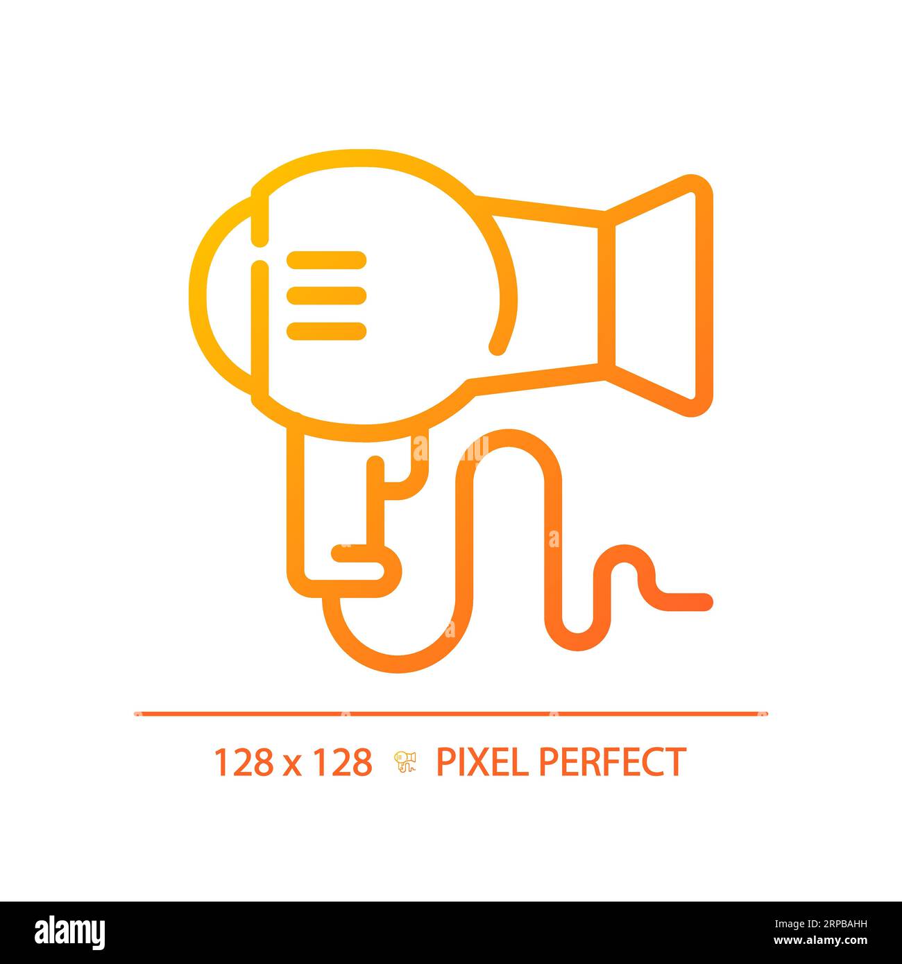2D hair dryer thin linear gradient icon Stock Vector
