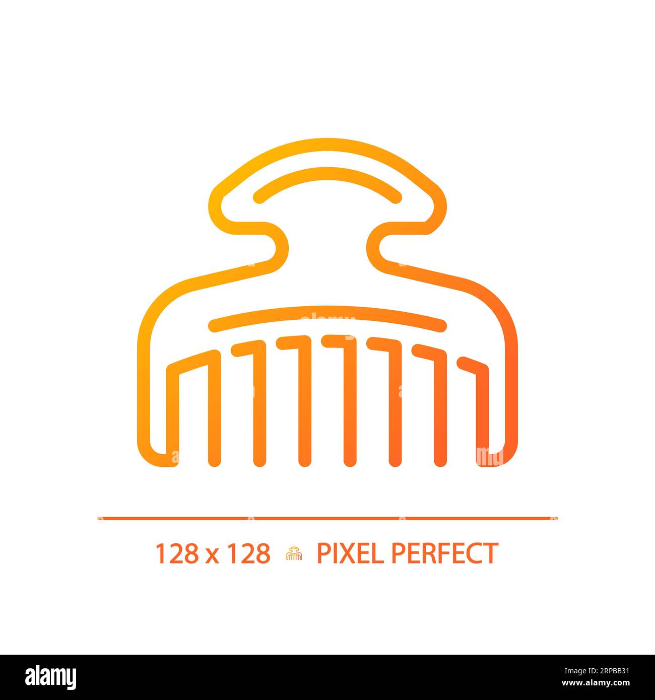 2D hair comb thin linear gradient icon Stock Vector