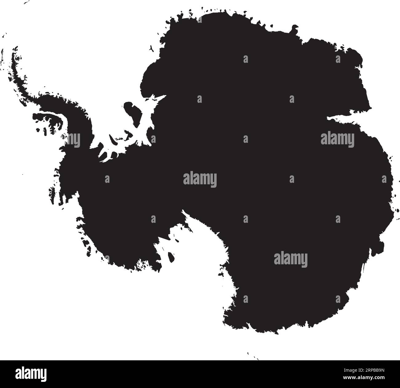 BLACK CMYK color map of ANTARCTICA (SOUTH POLE Stock Vector Image & Art