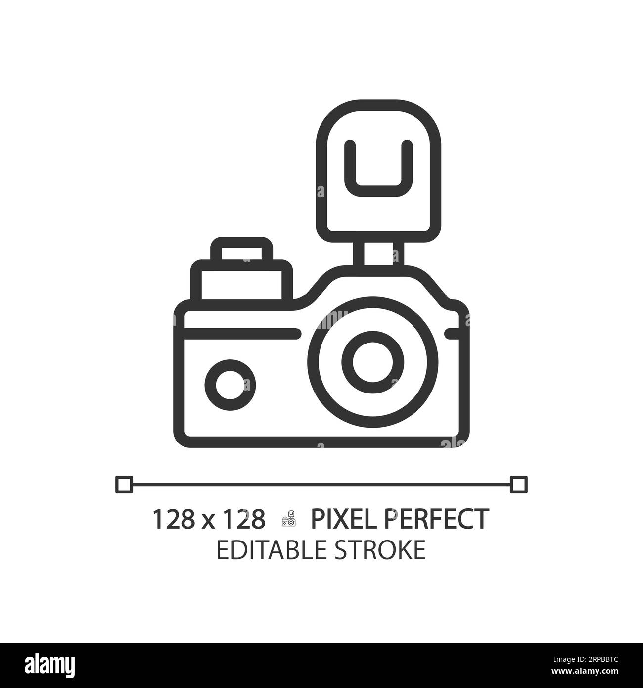 2D customizable thin linear black camera icon Stock Vector