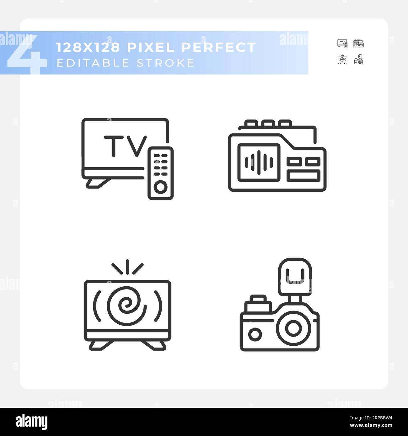 Editable pixel perfect pack of black journalism icons Stock Vector ...