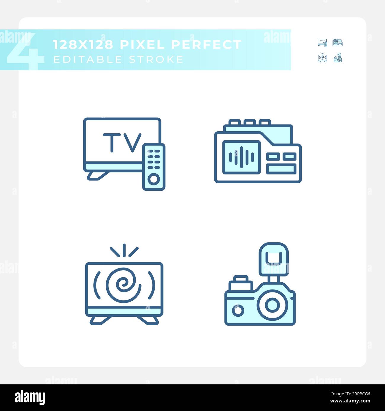 Editable pixel perfect pack of blue journalism icons Stock Vector Image ...