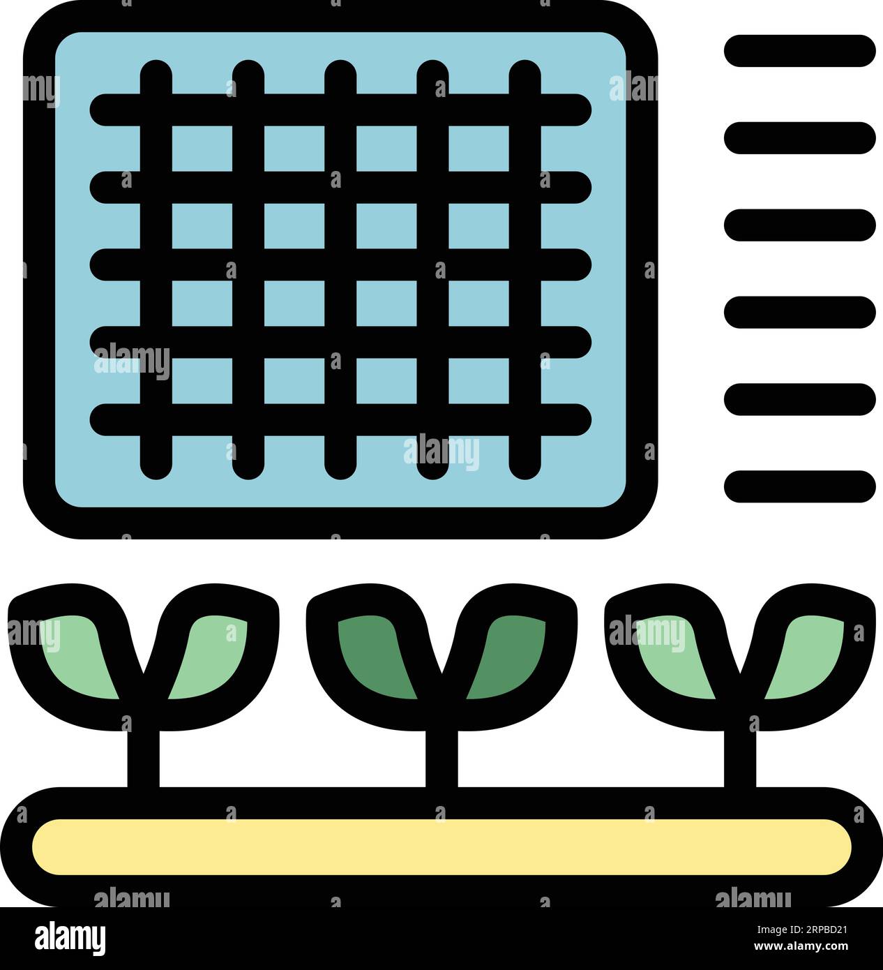 Solar panel icon outline vector. Digital future. Smart data color flat Stock Vector
