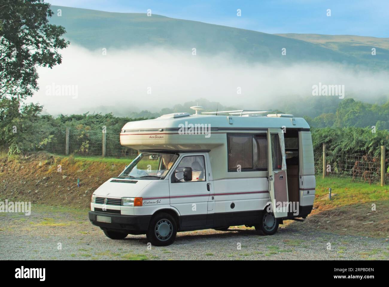 Touring Brecon Beacons National Park early morning mist clearing around
