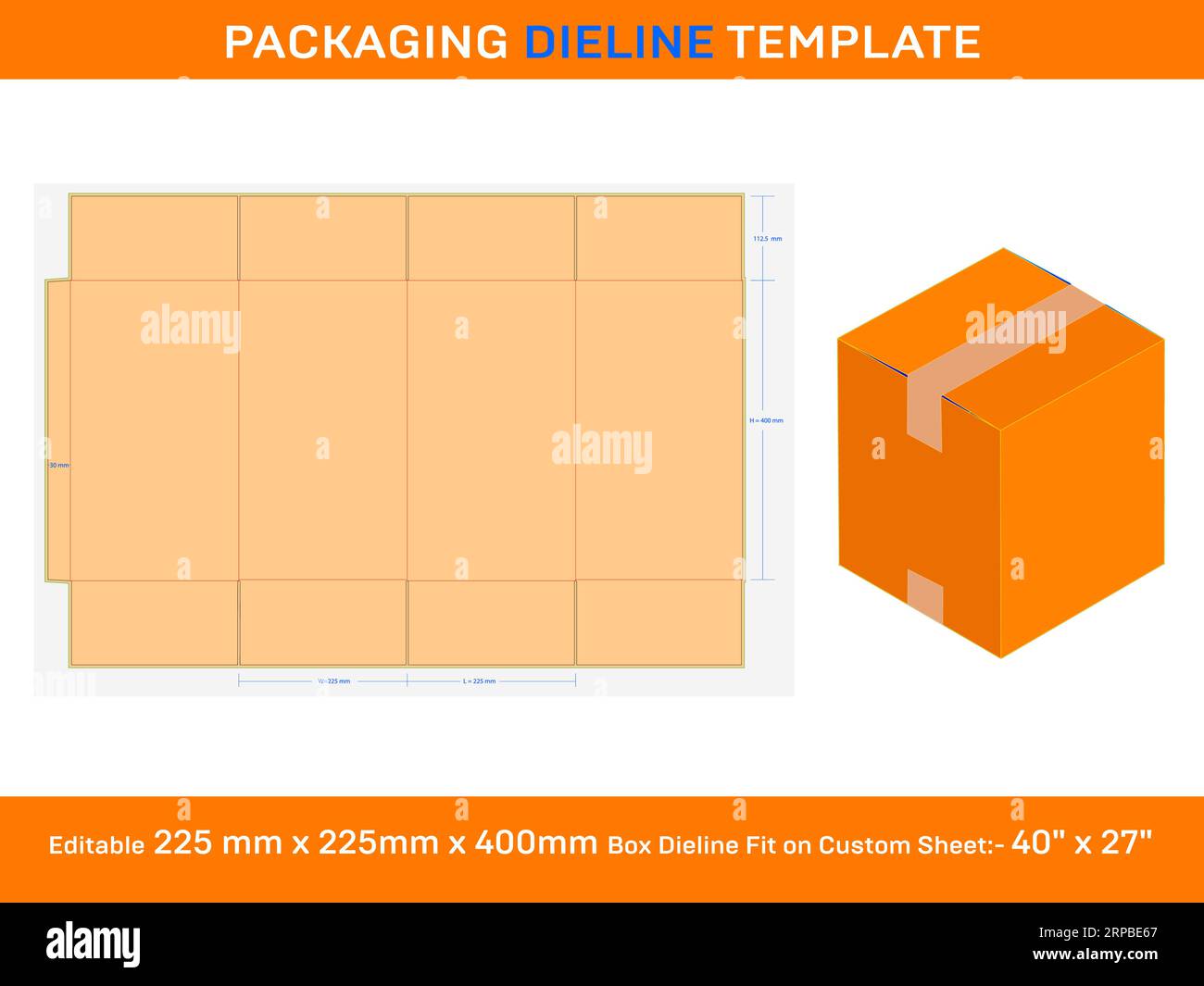 Cardboard Box, Die line Template Stock Vector Image & Art Alamy