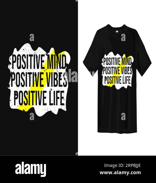 Positive mind positive vibes positive life typography t shirt design ...