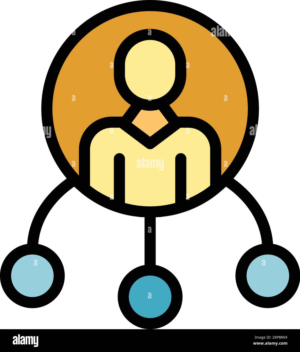 Manager key point icon outline vector. Business word. Top keyhole color ...