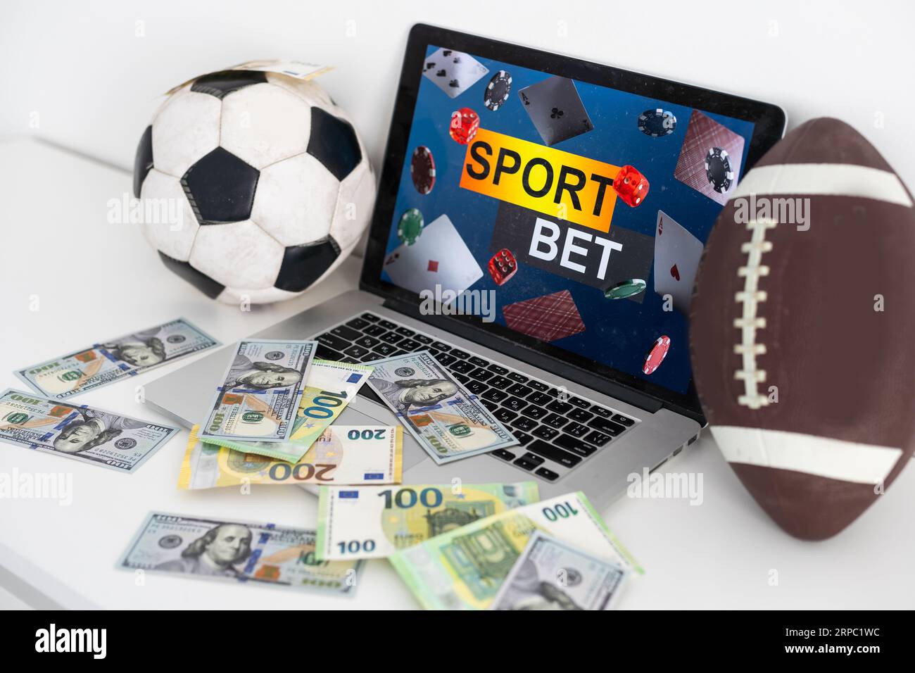 Online Sport Betting , Soccer Live Report , Football Results and News Reporter Stock Photo