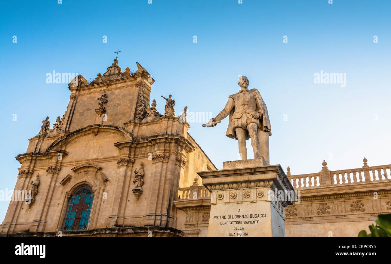 Statue of Pietro di Lorenzo, called Busacca - benefactor of the city in ...