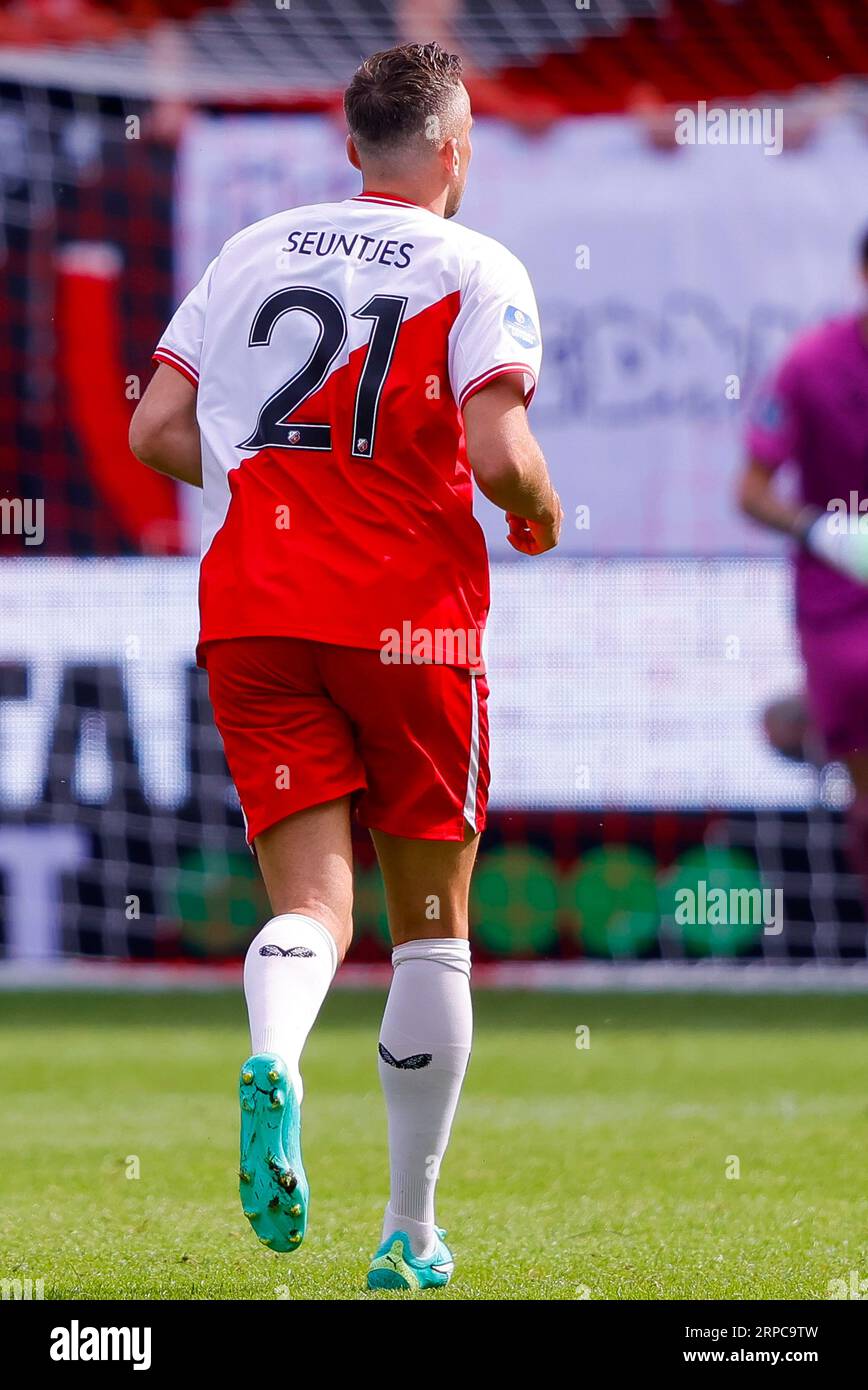 UTRECHT, NETHERLANDS - SEPTEMBER 3: Mats Seuntjens (FC Utrecht) has a wrongly written name on his shirt during the Eredivisie match of FC Utrecht and Stock Photo