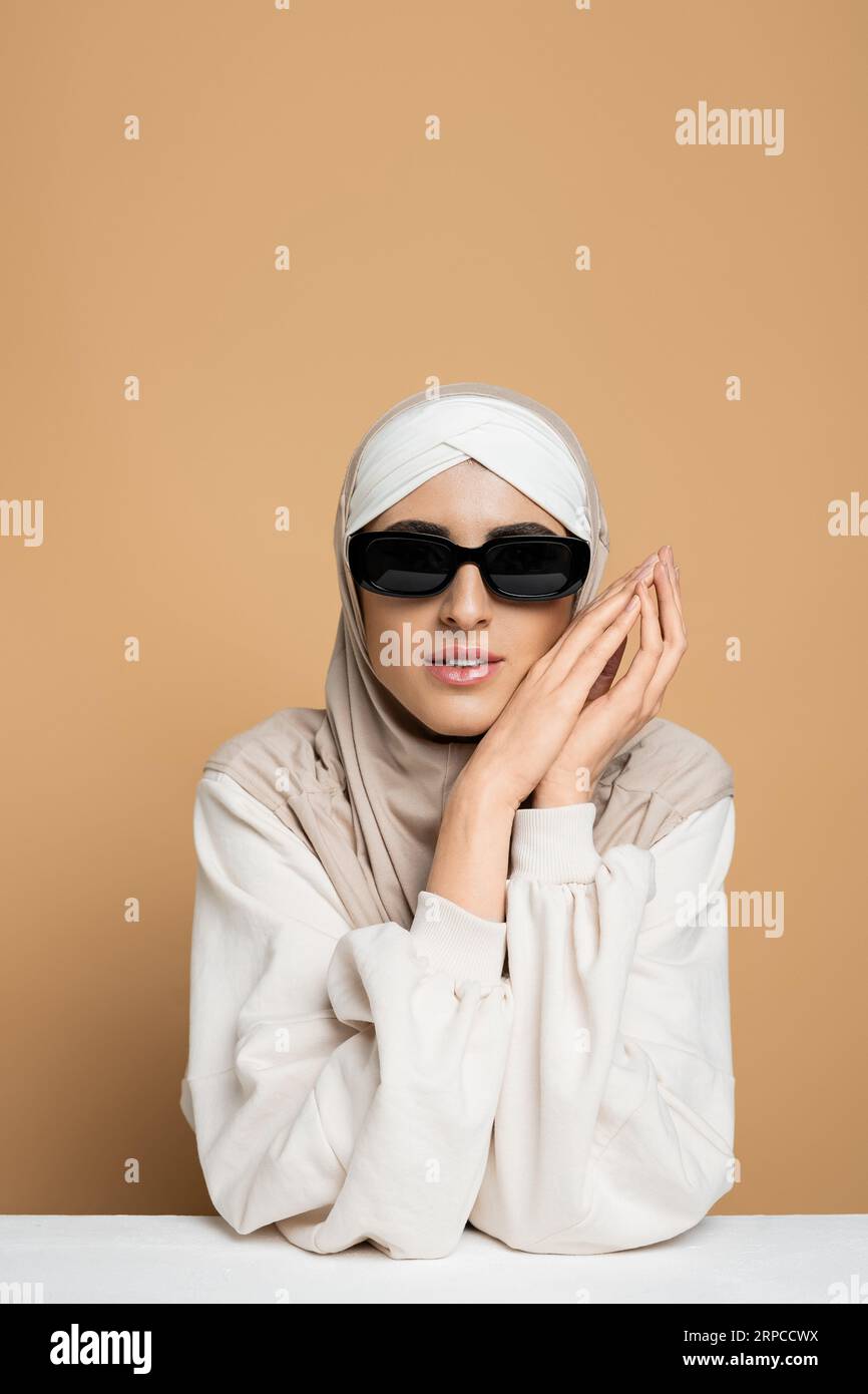 Muslim girl with sunglasses on sale