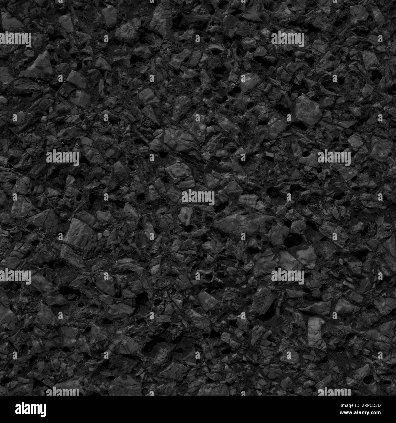 Quartz black and white mosaic tile texture stone background seamless pattern Stock Photo
