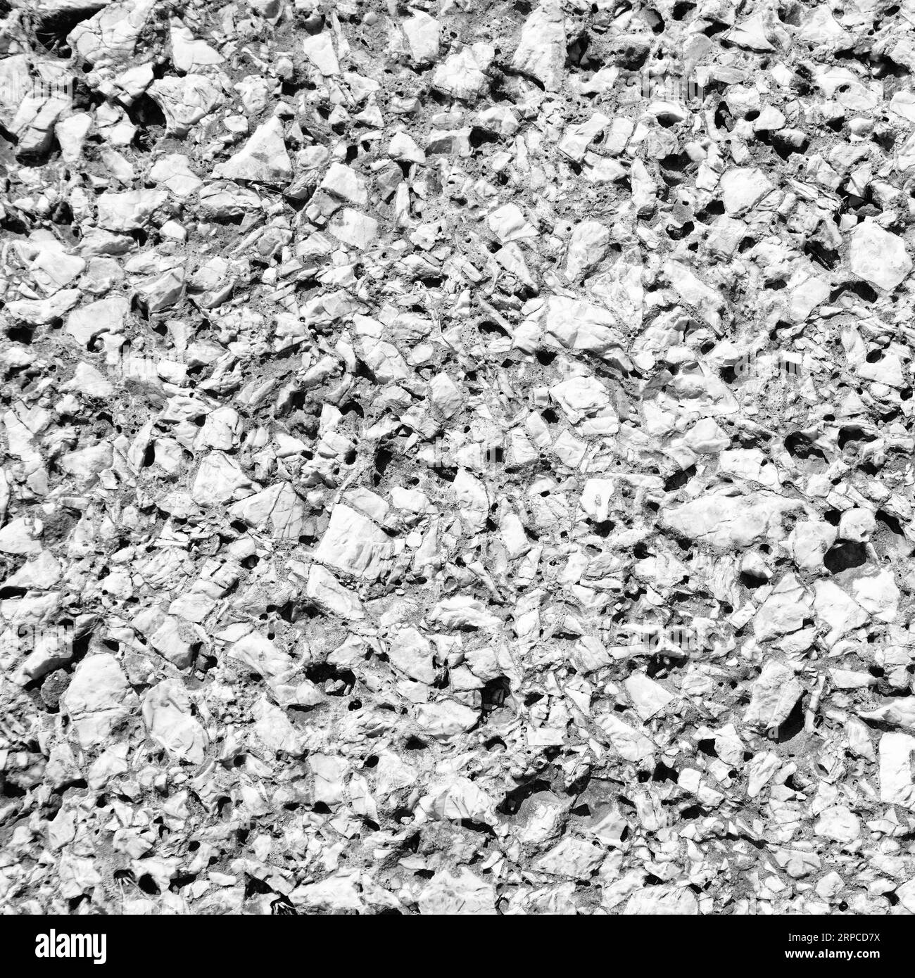 Quartz black and white mosaic tile texture stone background seamless pattern Stock Photo