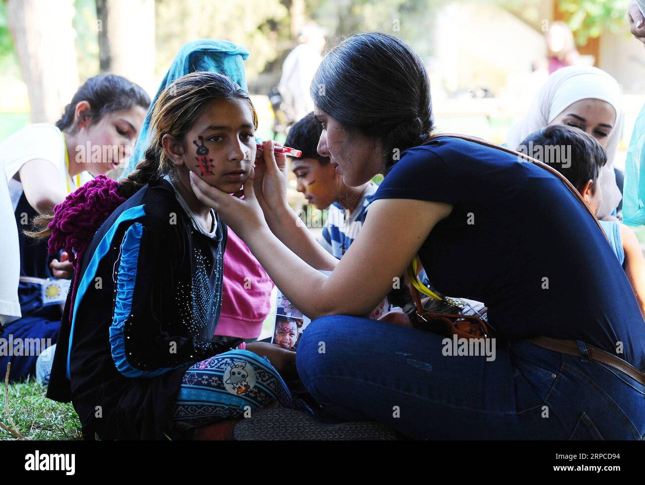 (190701) -- DAMASCUS, July 1, 2019 -- Homeless Syrian kids participate in activities organized by the Sayyar Initiative in Damascus, Syria, on July 1, 2019. The activities were held to make homeless Syrian kids feel loved and accepted in the society. ) SYRIA-DAMASCUS-ACTIVITIES-HOMELESS KIDS AmmarxSafarjalani PUBLICATIONxNOTxINxCHN Stock Photo