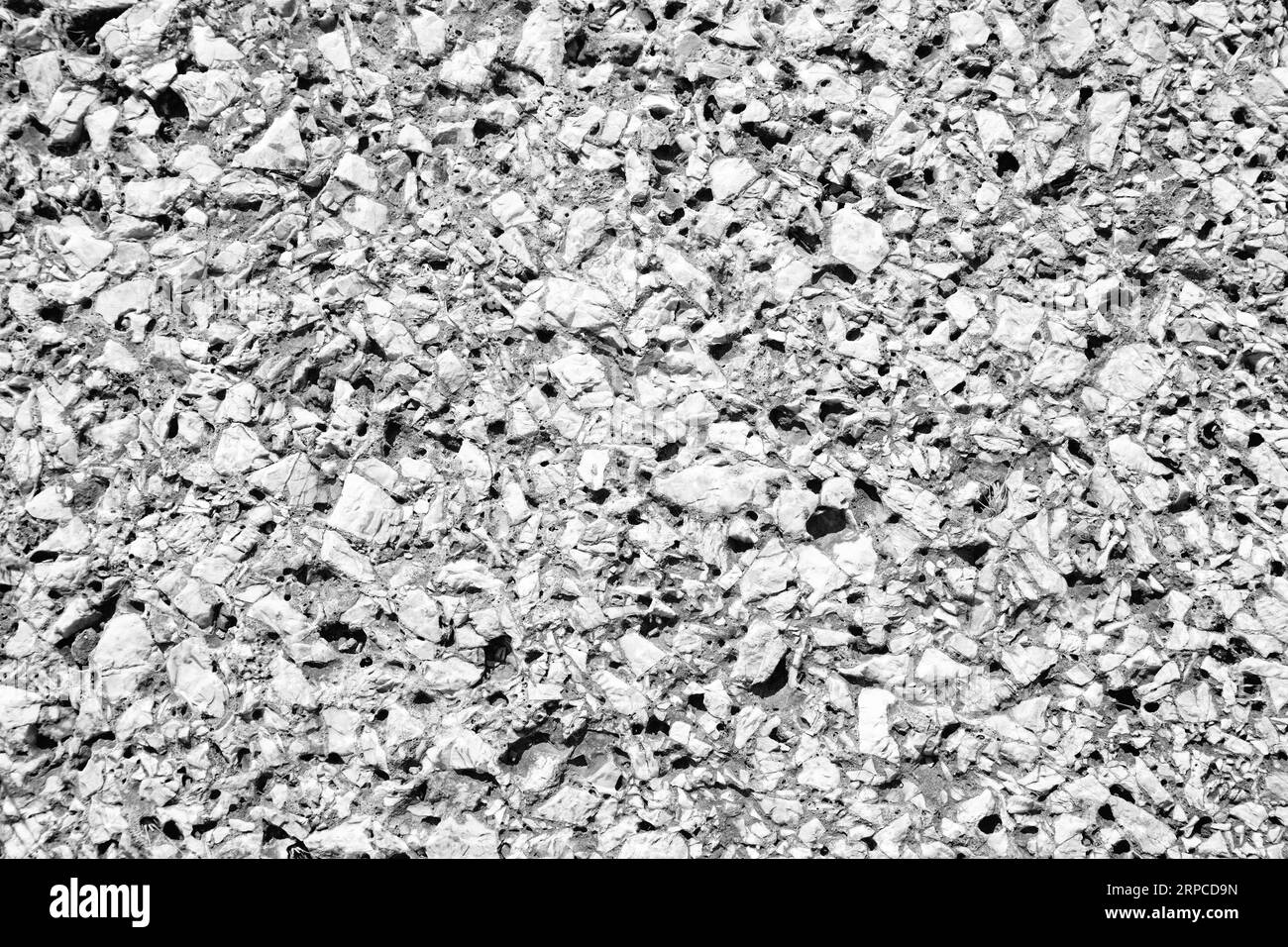 Quartz black and white mosaic tile texture stone background seamless pattern Stock Photo