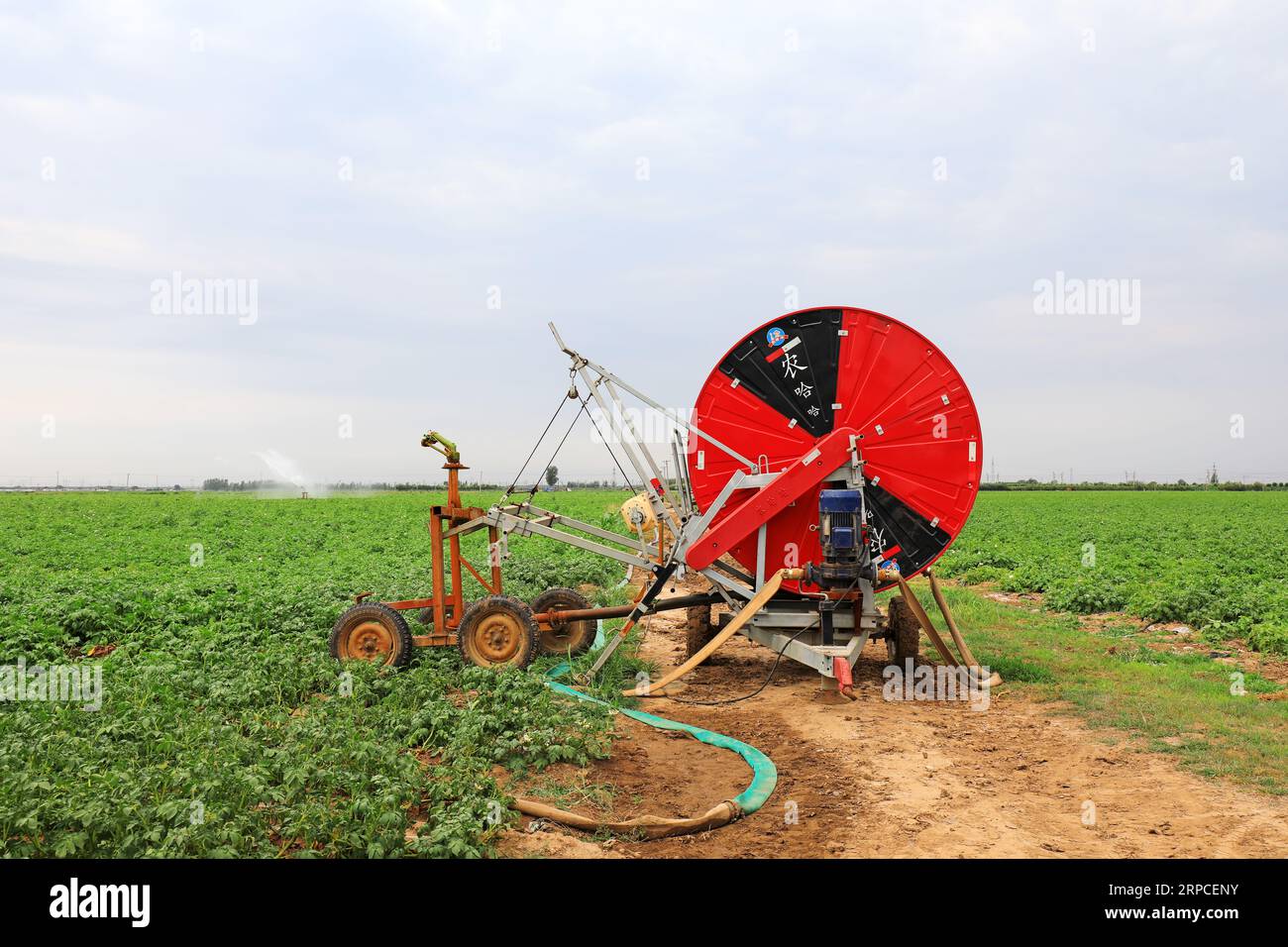 Irrigation Facilities Sprinkler irrigation facilities in farmland Stock Photo - Alamy