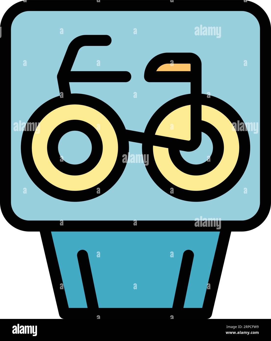 Bike sign icon outline vector. Security key. Travel safe color flat