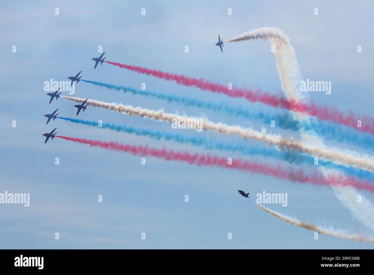 The Red Arrows displayed their routine at the Bournemouth Air Festival