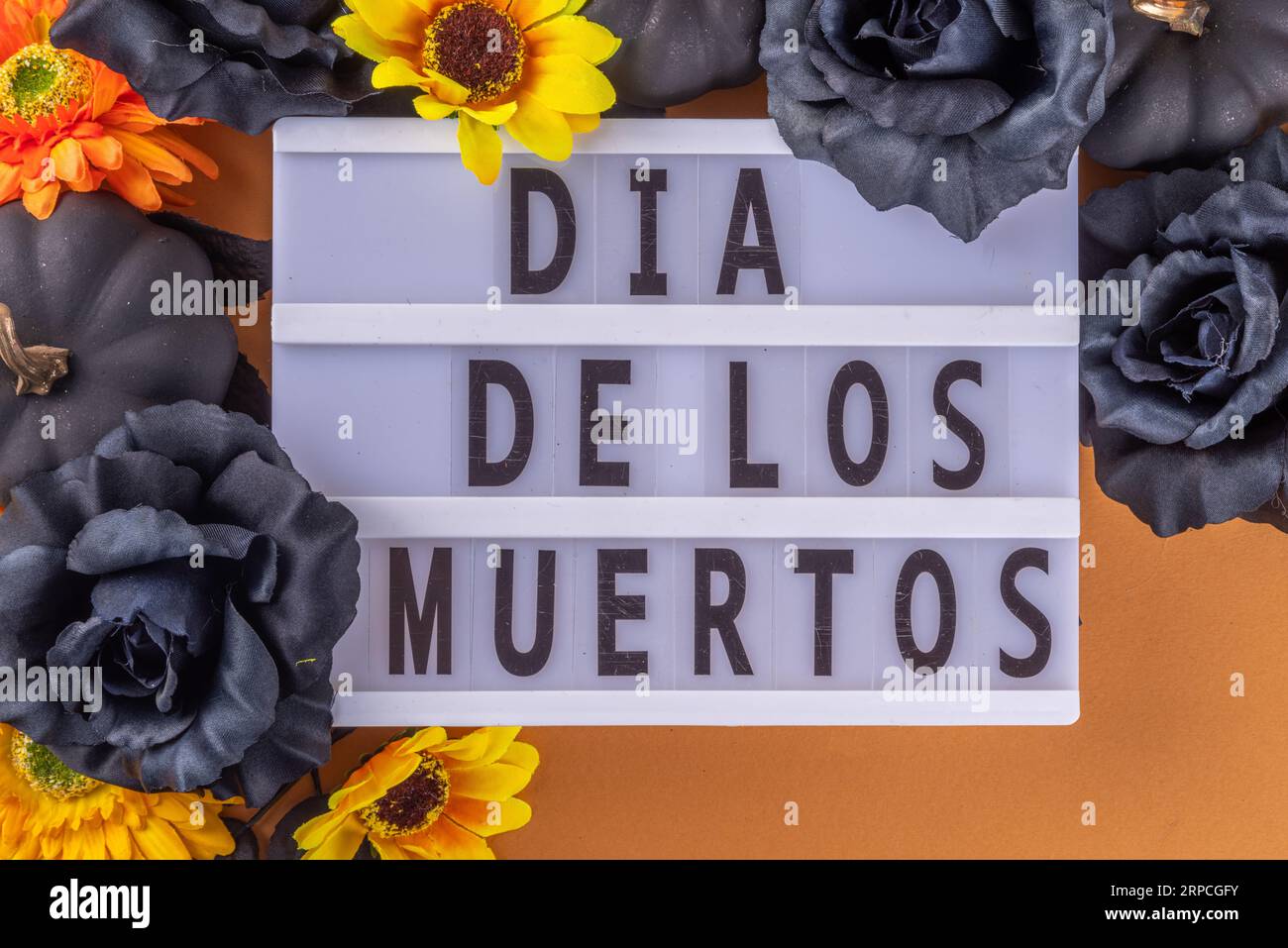 Dia de los muertos Feast flat lay, Mexican Day of the Dead holiday ...