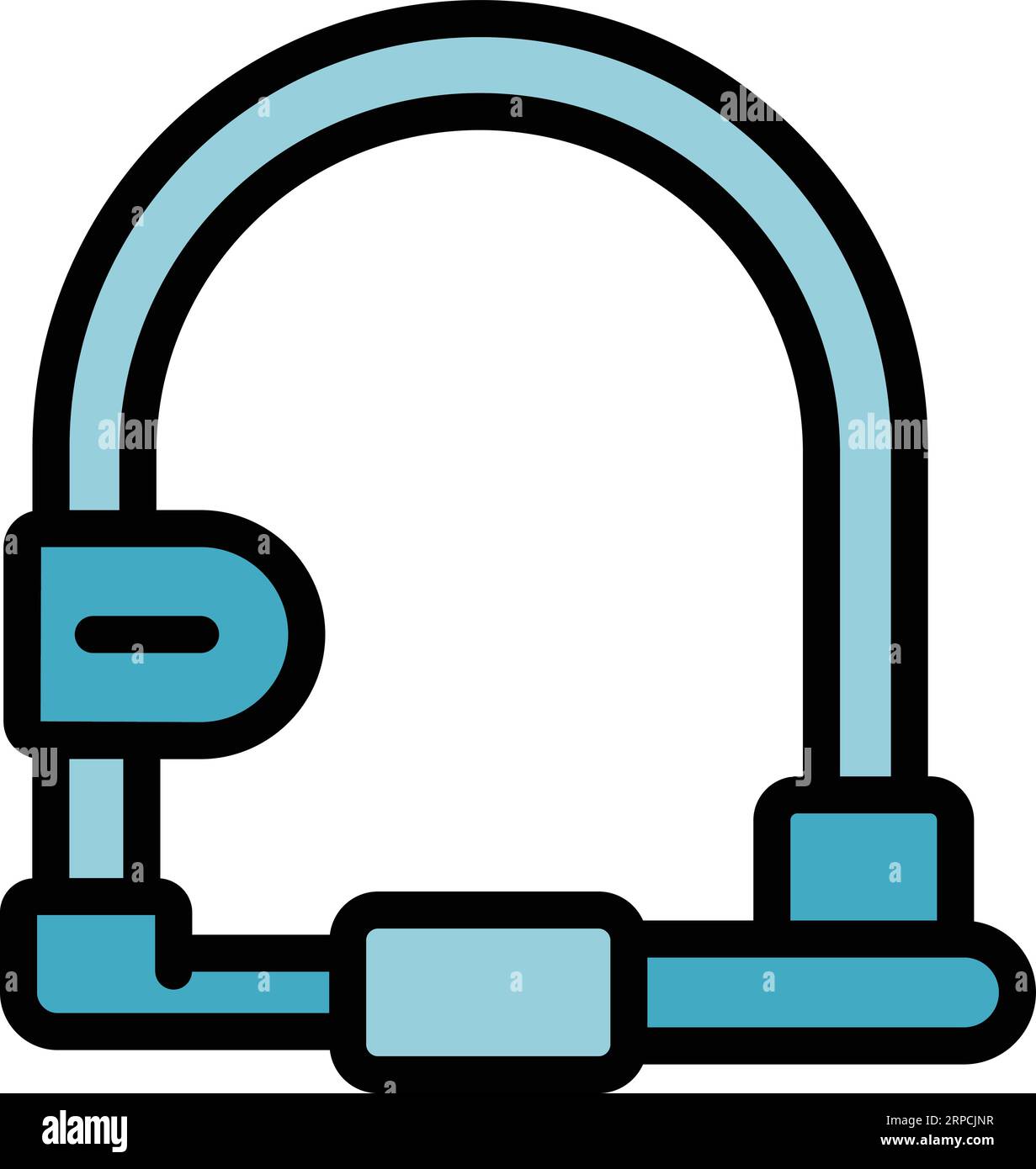 Chain cycling lock icon outline vector. Safety lock. Street app color flat Stock Vector Image