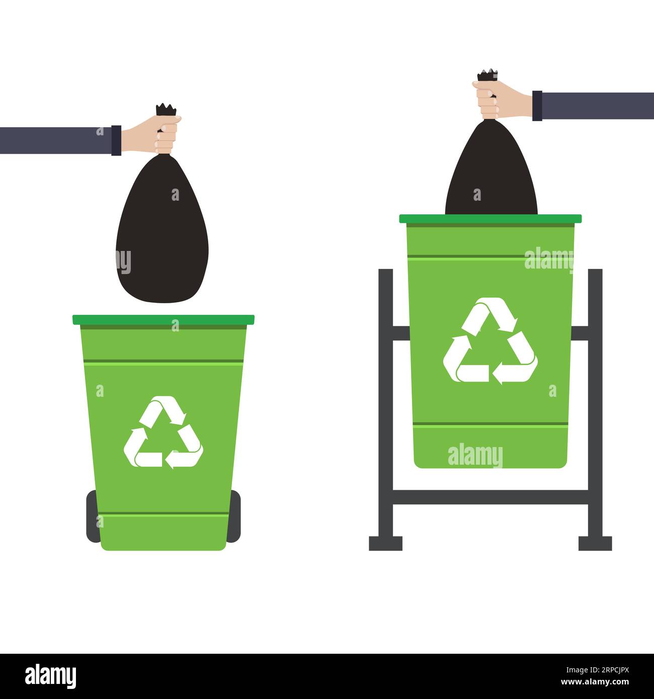 Dustbin recycle hand holding garbage bag Stock Vector Image & Art Alamy