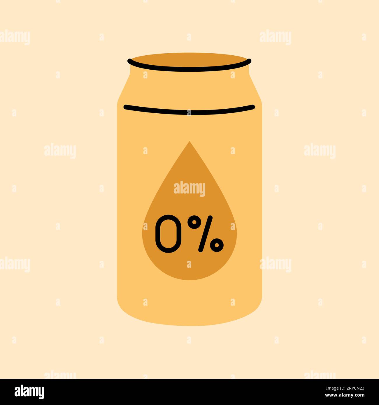 Non-alcoholic beer in a tin can black line icon. Pictogram for web page