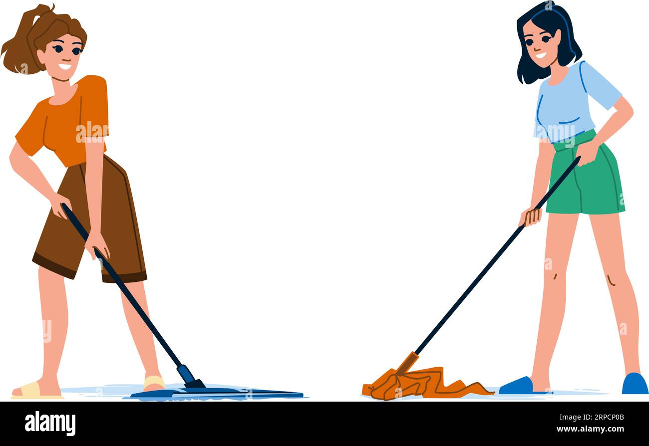 clean mopping floor vector Stock Vector Image & Art Alamy