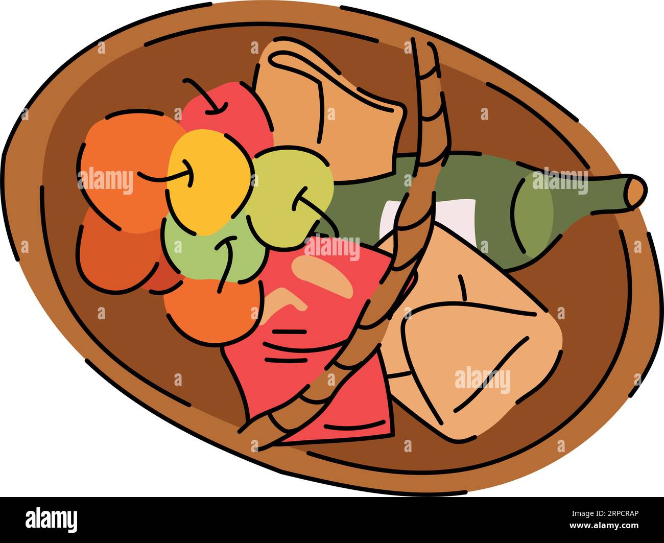 Picnic basket with food, fruits, drinks. meal Stock Vector Image & Art ...