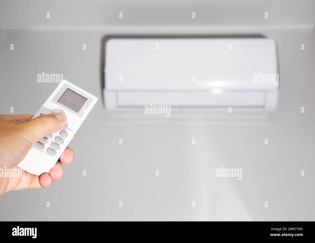 Turning on the home split system air conditioner with a remote control