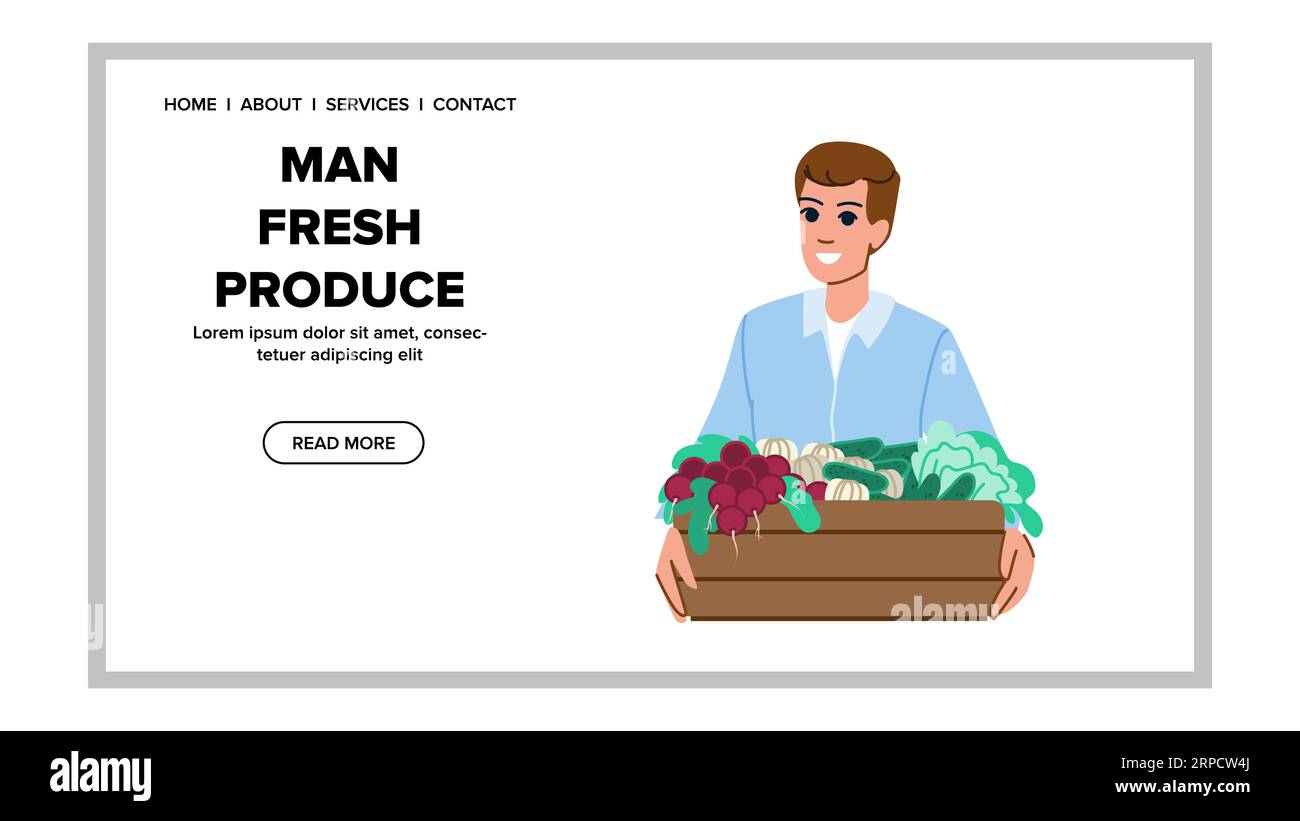 food man fresh produce vector Stock Vector Image & Art Alamy