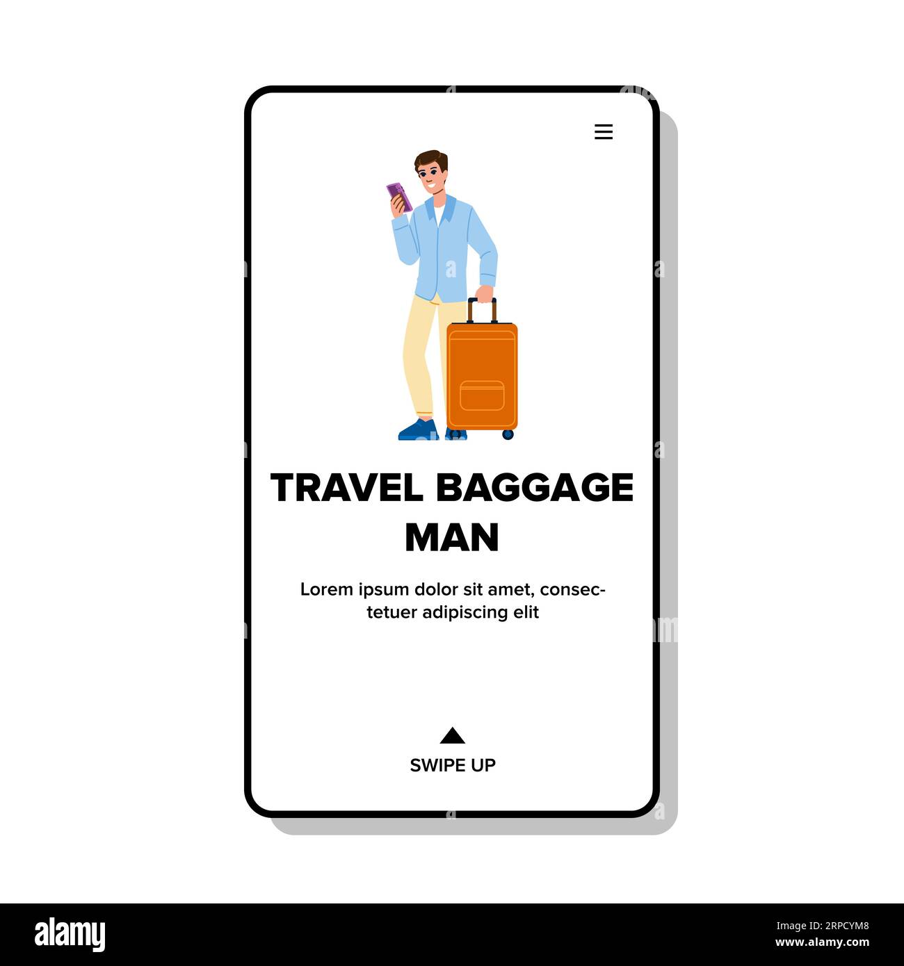 Family standing with luggage airport Stock Vector Images Alamy