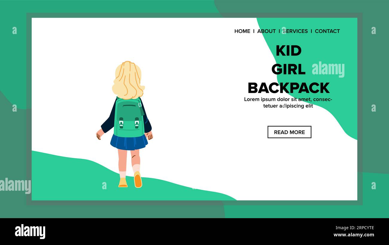 student kid girl backpack vector Stock Vector Image & Art Alamy