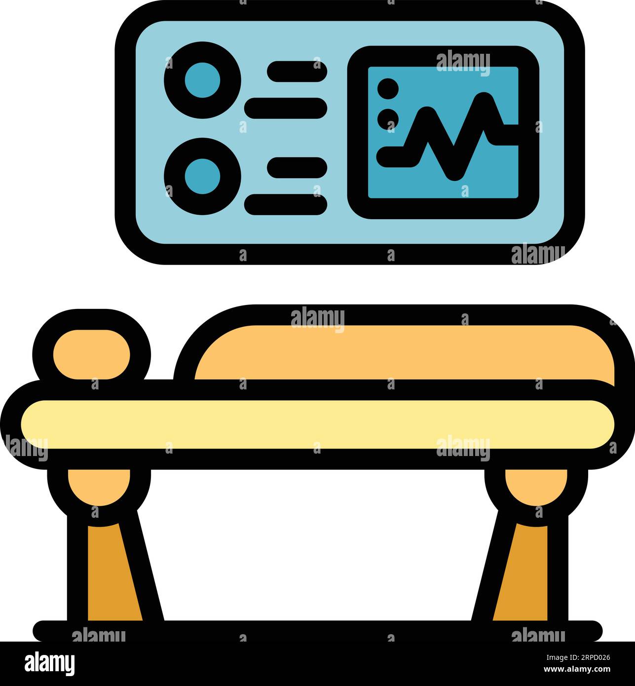 Patient operation bed icon outline vector. Hospital room. Medical office color flat Stock Vector