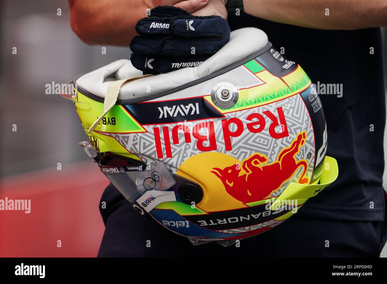 The helmet of Sergio Perez (MEX) Red Bull Racing. 12.03.2021