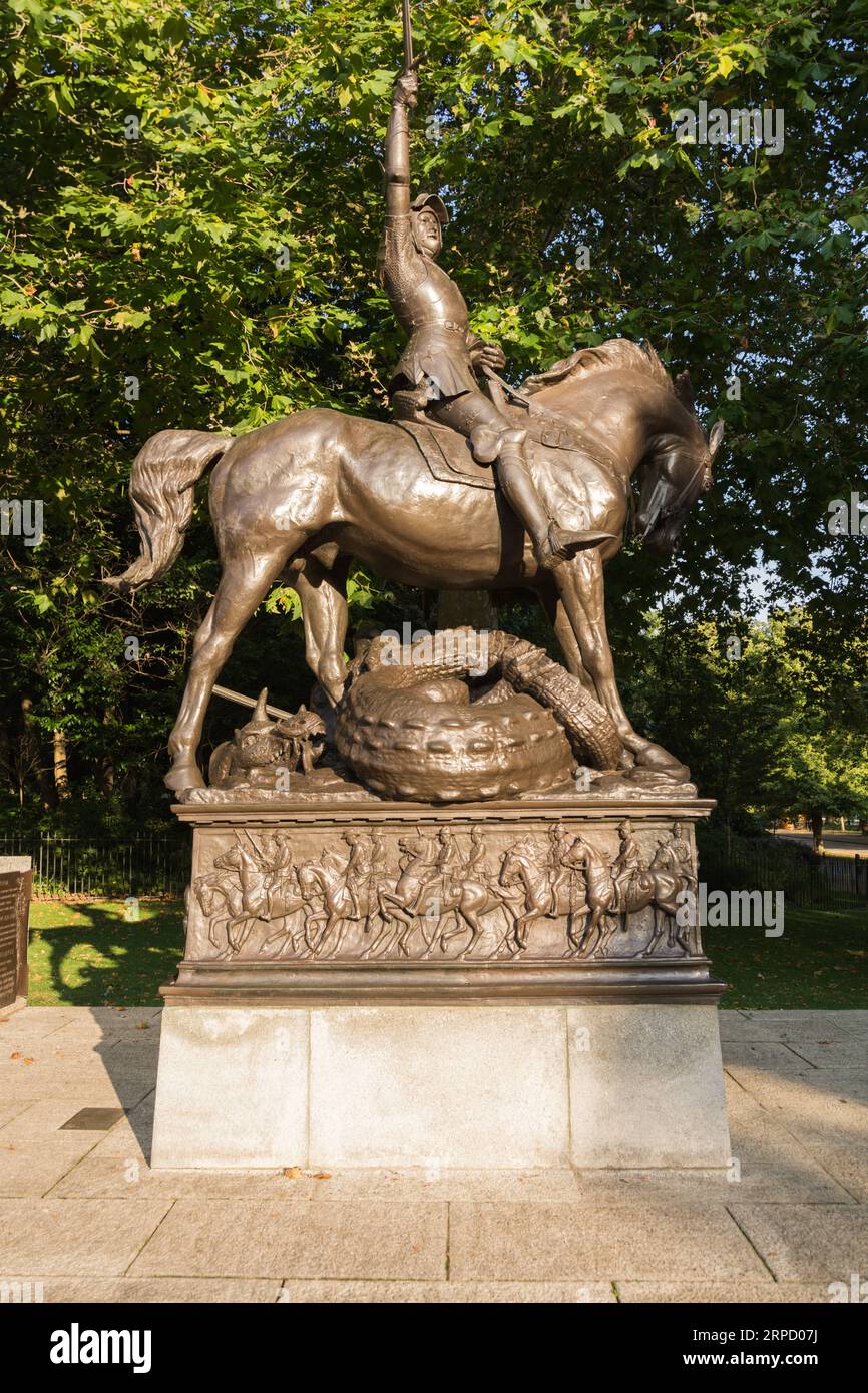 The Cavalry of the Empire Memorial, also known as the Cavalry Memorial, is a war memorial in Hyde Park, London, W1, England, U.K. Stock Photo
