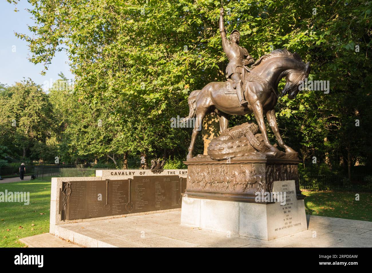 The Cavalry of the Empire Memorial, also known as the Cavalry Memorial, is a war memorial in Hyde Park, London, W1, England, U.K. Stock Photo