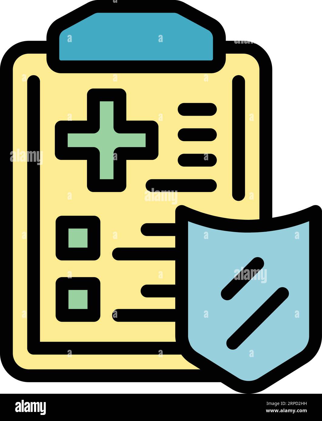 Medical protection icon outline vector. Medicine doctor. Clinic office color flat Stock Vector