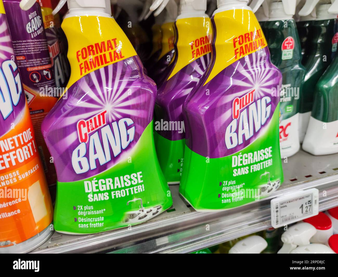 Bottle of Cillit Bang power cleaner degreaser, cleaning product Stock Photo  - Alamy