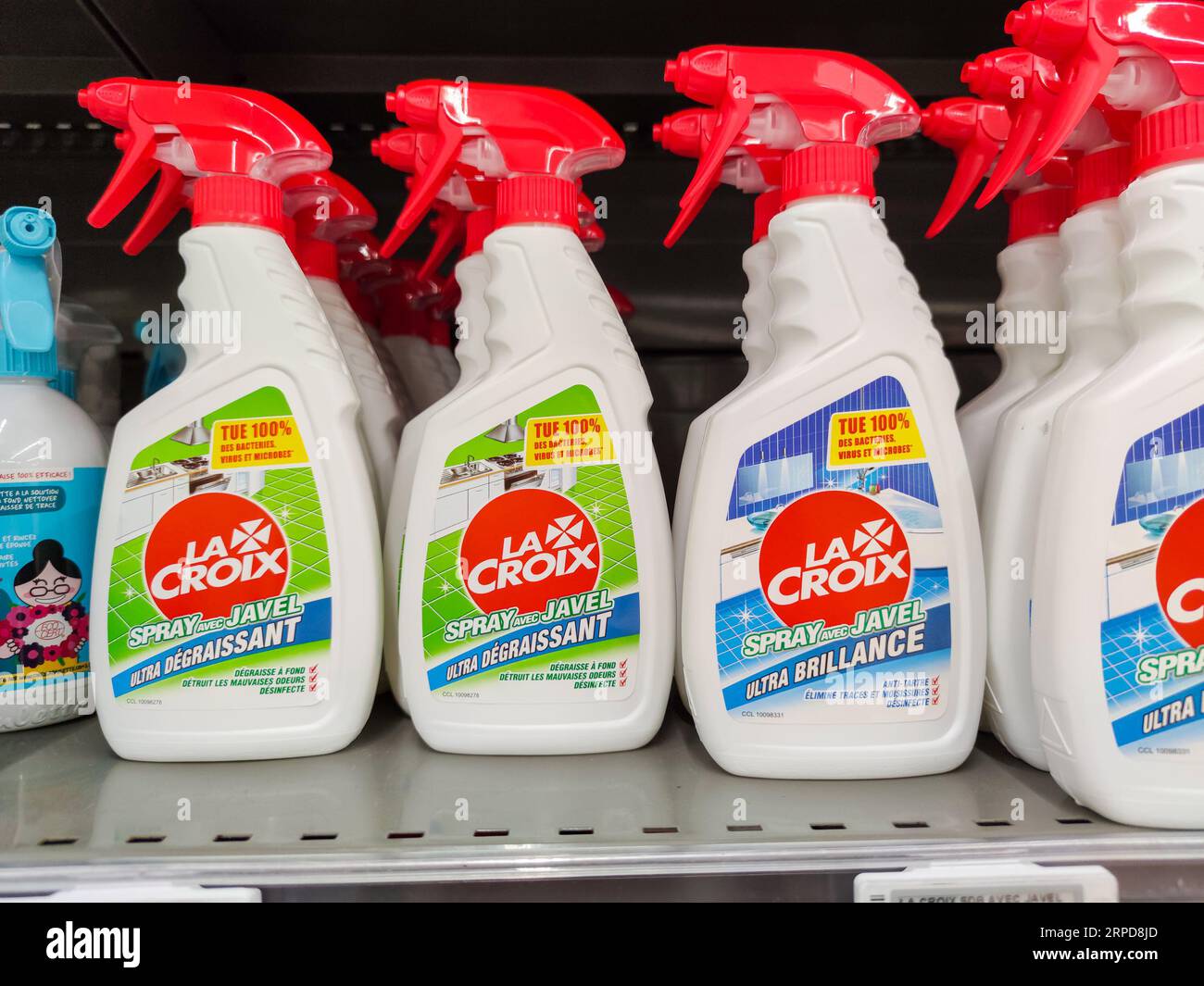 Puilboreau, France October 14, 2020Row of Household Cleaning