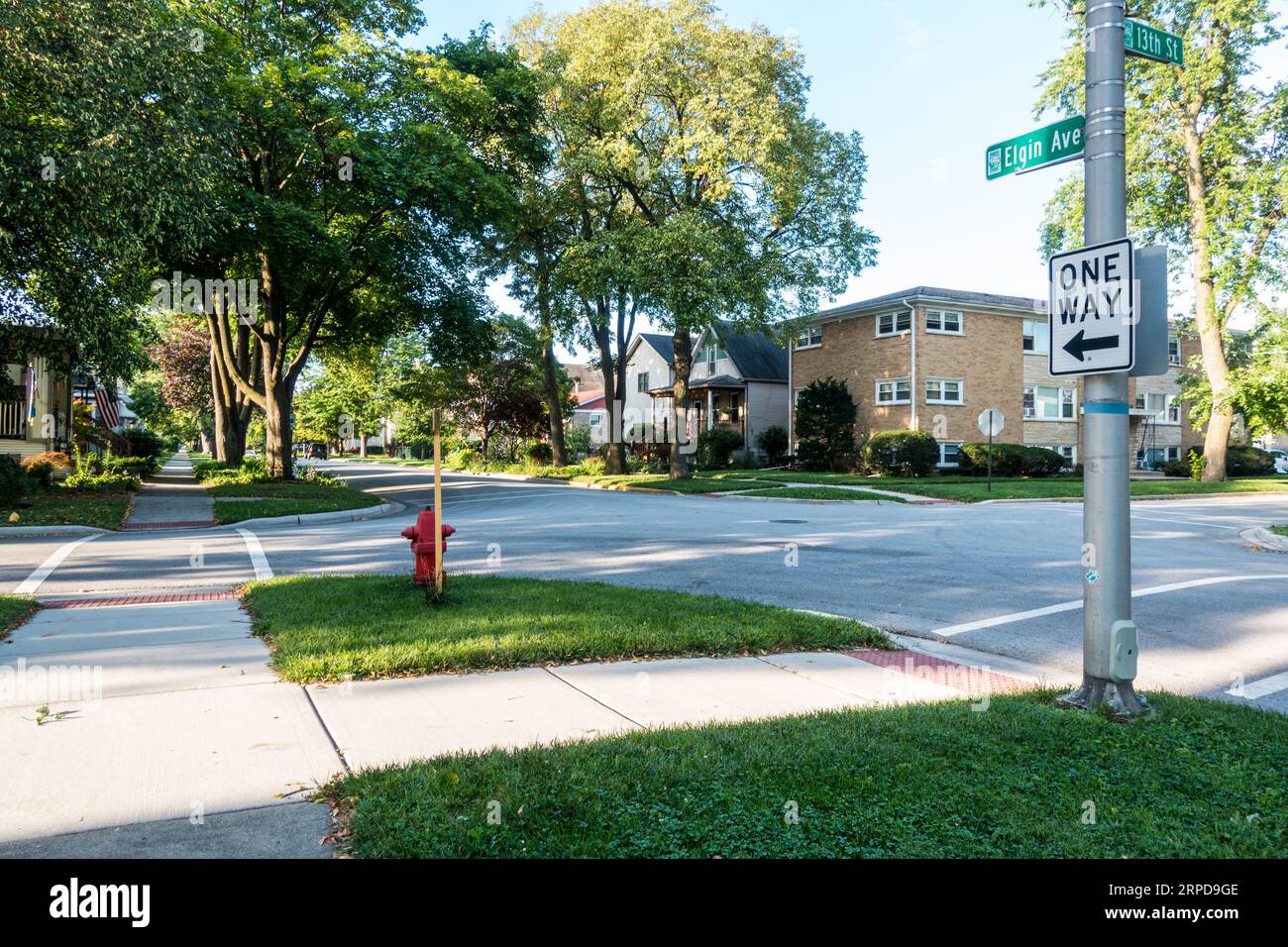 Sub urban street in Chicago Stock Photo Alamy