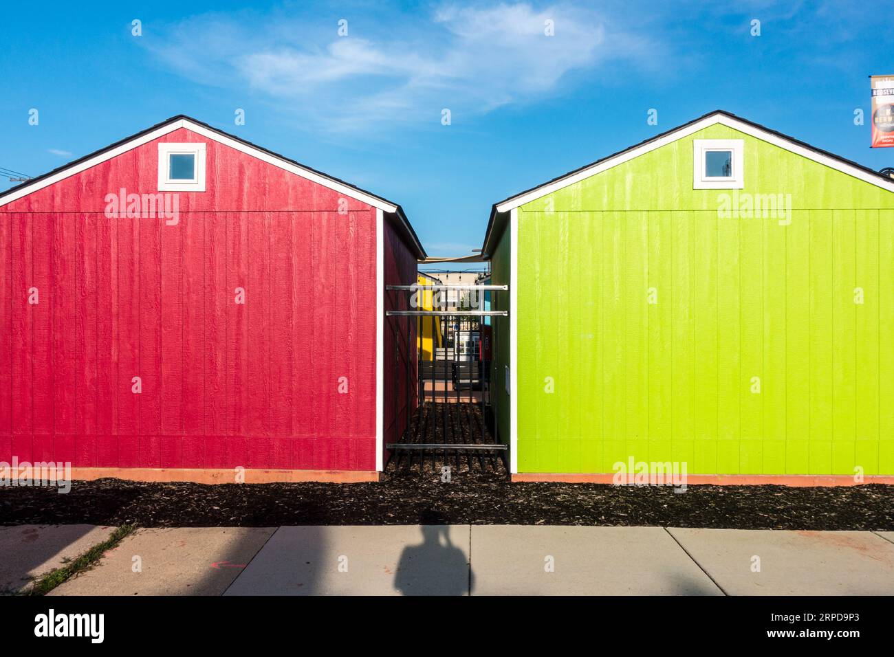 Colorful small huts Stock Photo