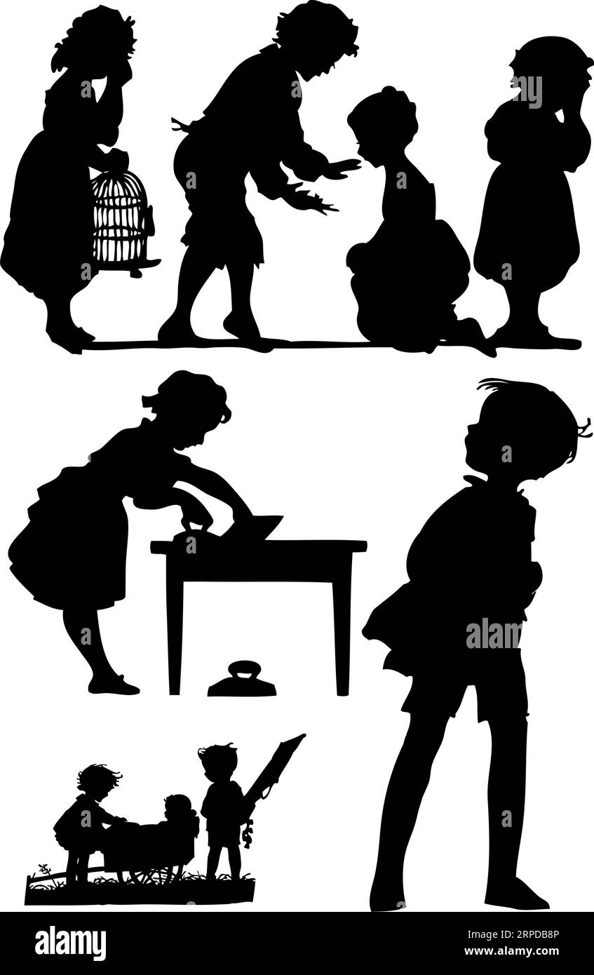 Victorian children Stock Vector Images - Alamy