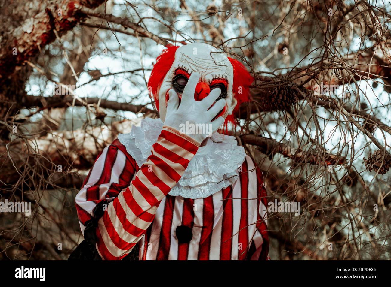 Crazy scary man putting on hi-res stock photography and images - Alamy