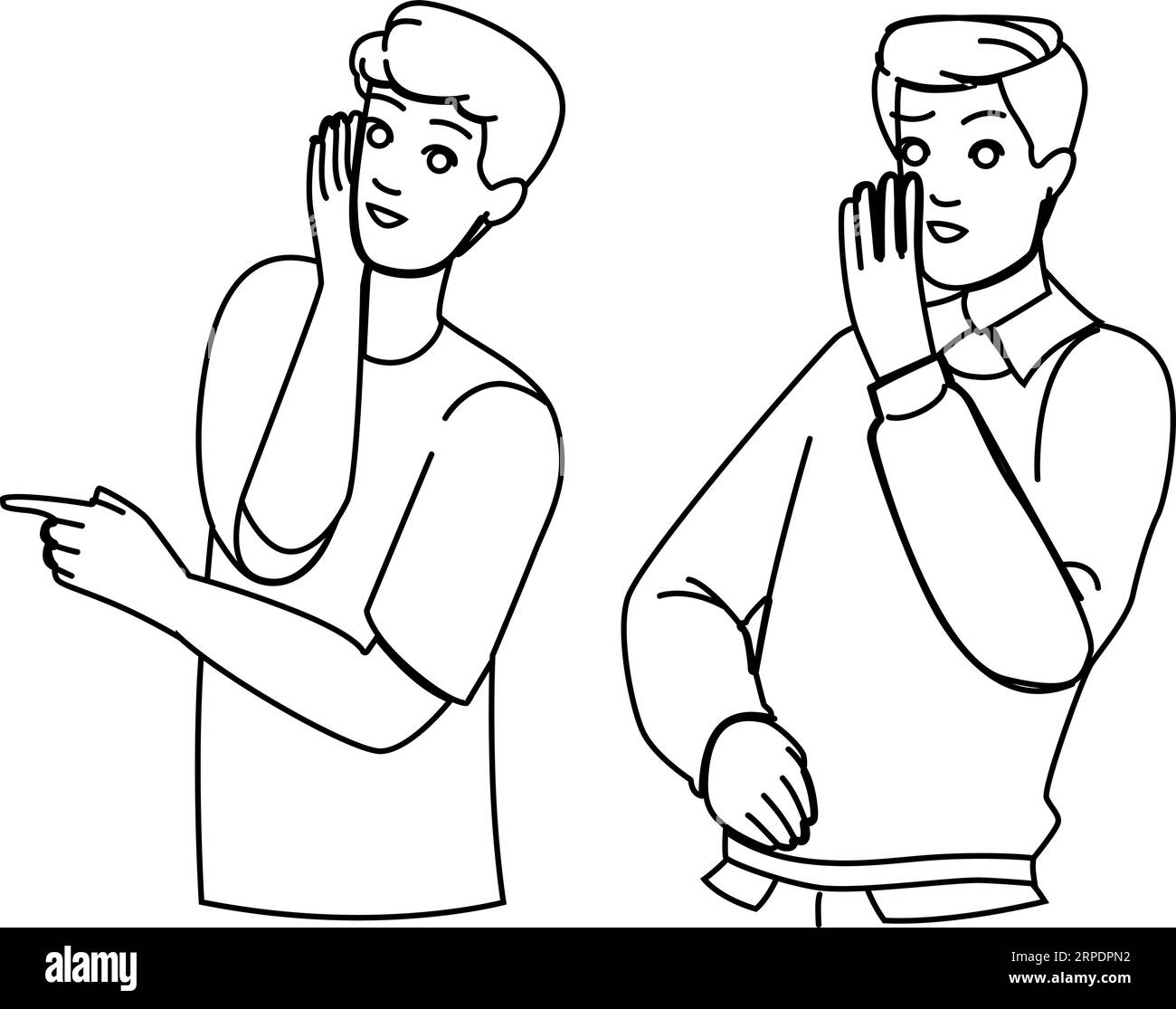 young whispering man vector Stock Vector Image & Art Alamy