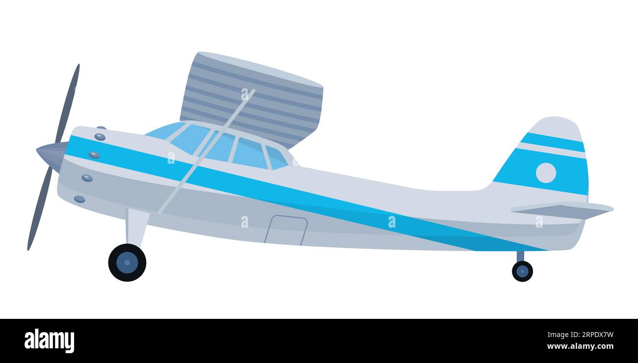 Cartoon plane. Vector illustration isolated on white background Stock Vector