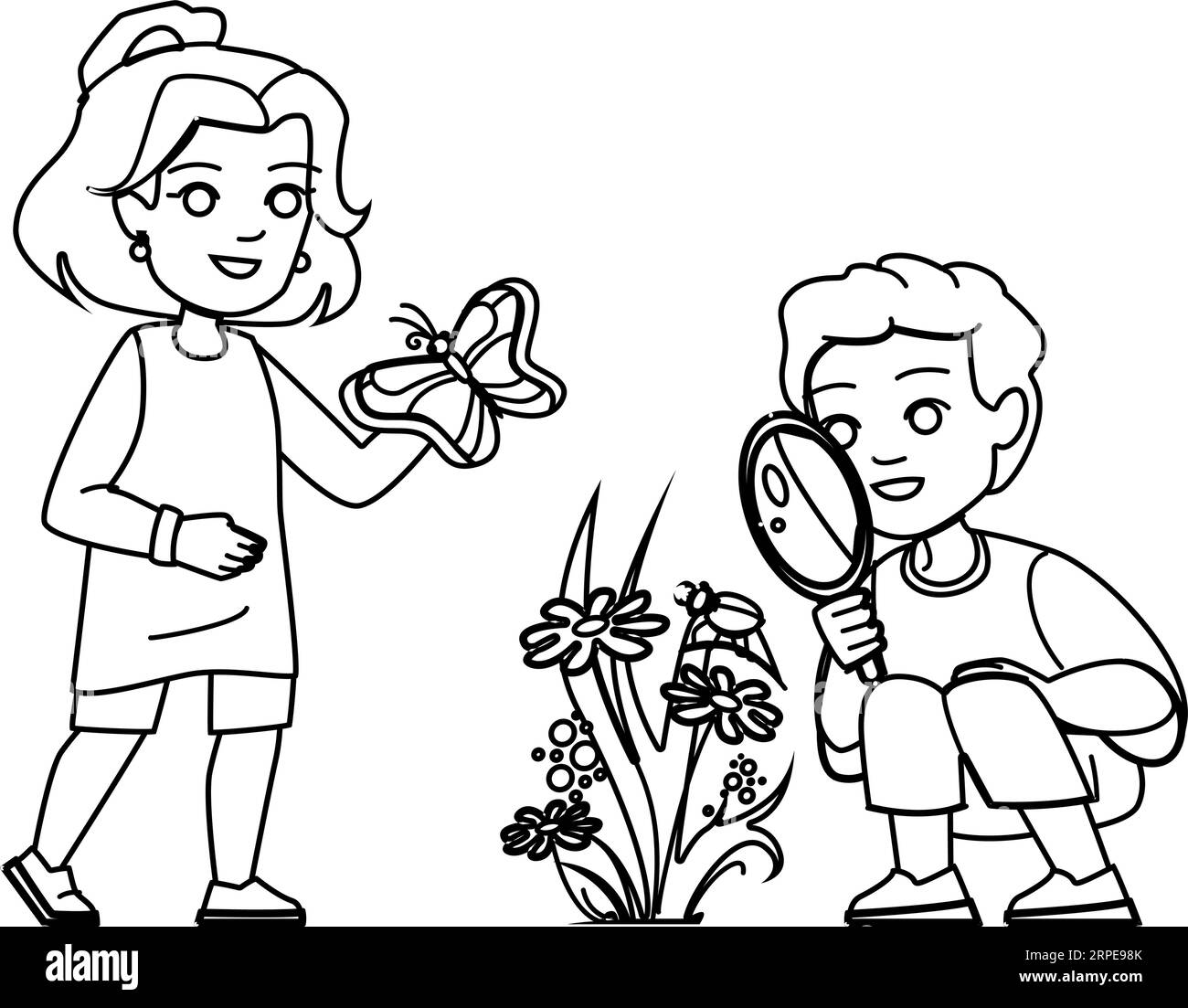 Research nature kid vector stock vector image art alamy