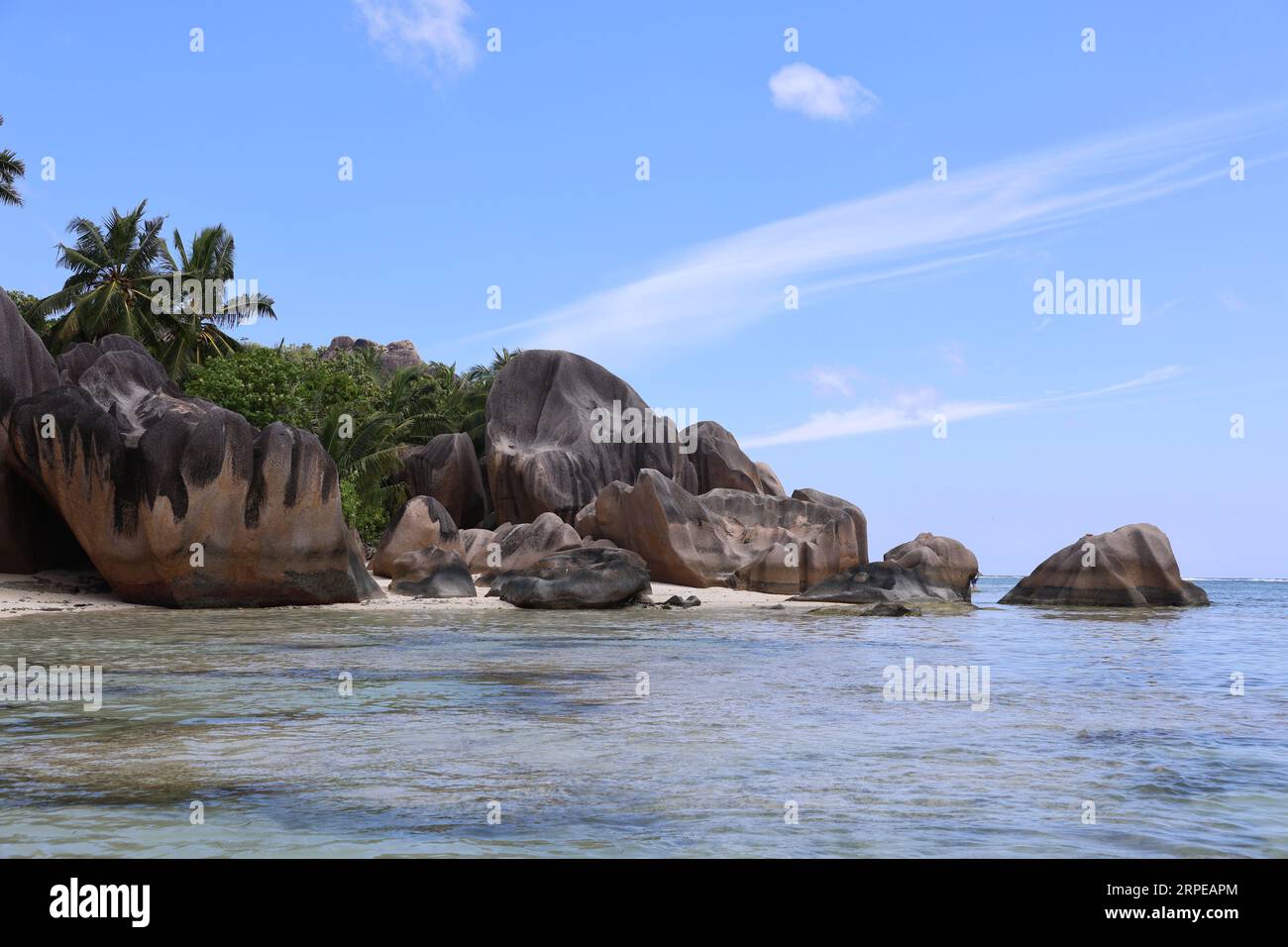 Beautiful Beach on the Seychelles Stock Photo
